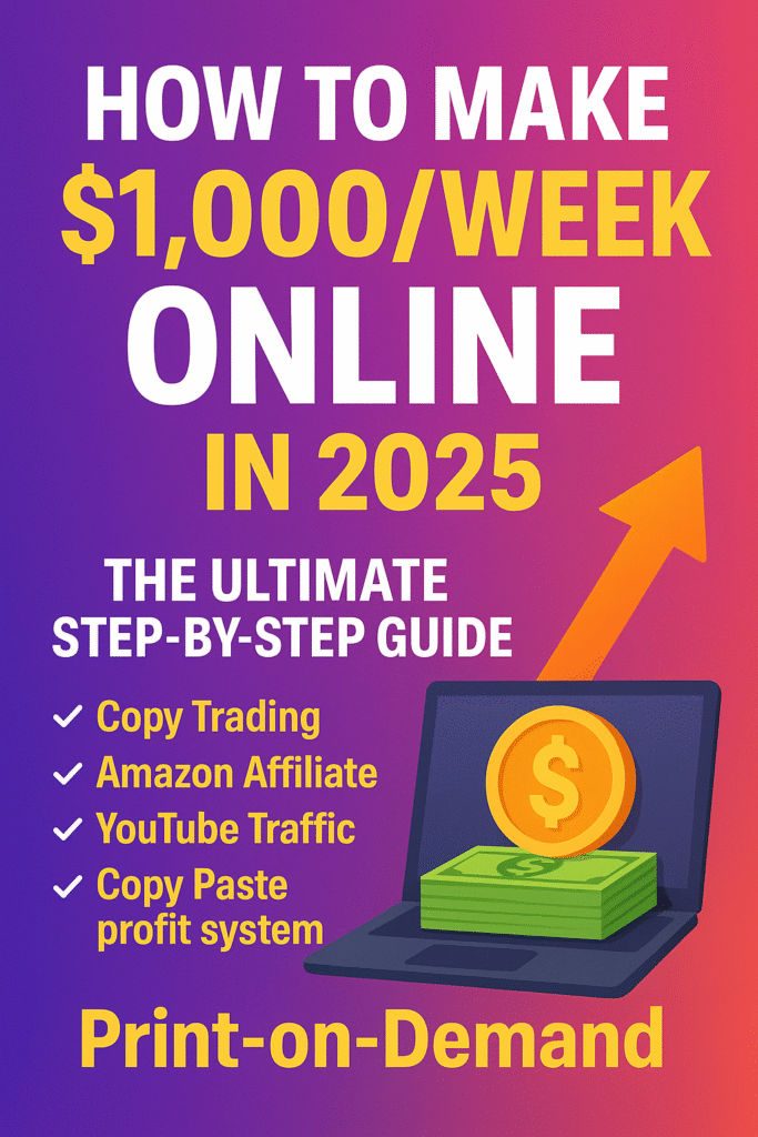 How to Earn $1000 A Week Online in November 2025 : The Essential Guide to Copy Paste Profit System, Amazon Affiliates, and Print-on-Demand Strategies copy paste profit system